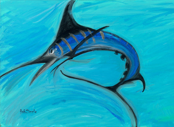 Blue Marlin Fish Art Print - FishZizzle