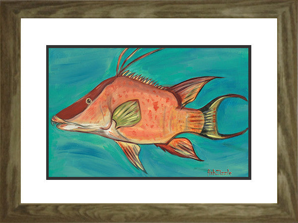 Hog Fish Art Framed - FishZizzle