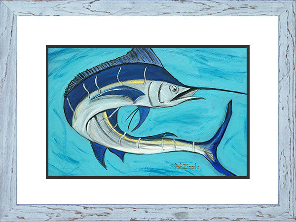 Blue Marlin Fish Art Framed - FishZizzle