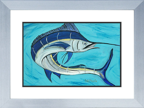 Blue Marlin Fish Art Framed - FishZizzle