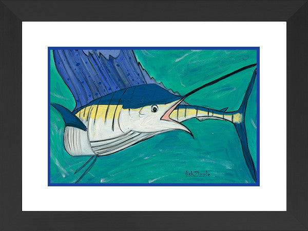 Blue Marlin Fish Art Framed - FishZizzle