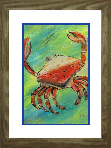 Crab Art Framed - FishZizzle