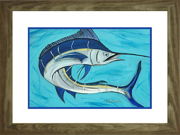 Blue Marlin Fish Art Framed - FishZizzle