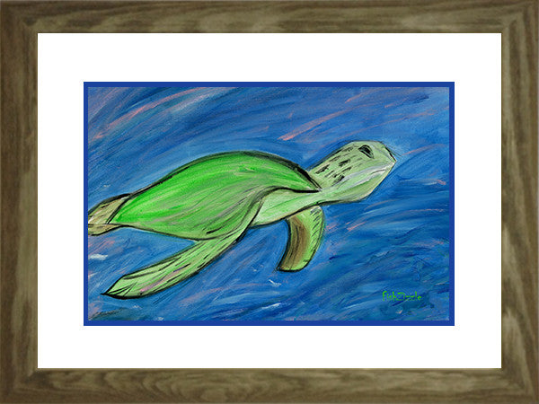 Sea Turtle Art Framed - FishZizzle