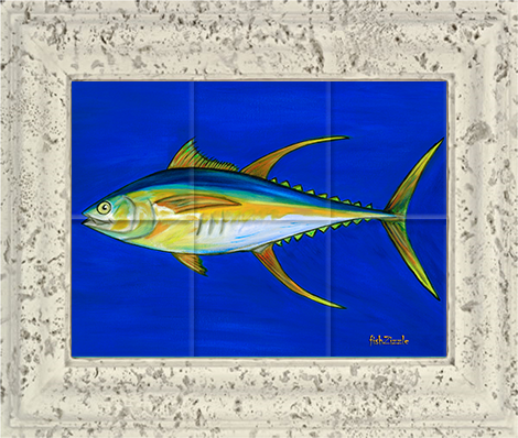 Yellowfin Tuna Fish Tile Art - FishZizzle