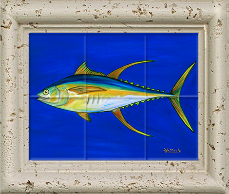 Yellowfin Tuna Fish Tile Art - FishZizzle