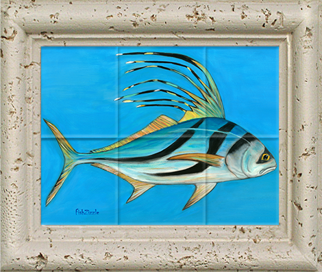 Rooster Fish Tile Art - FishZizzle