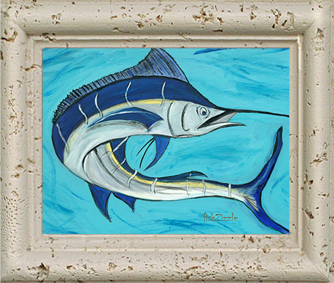 Blue Marlin Fish Tile Art - FishZizzle