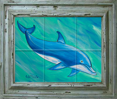 Dolphin Tile Art - FishZizzle