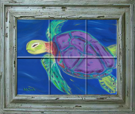 Sea Turtle Tile Art - FishZizzle