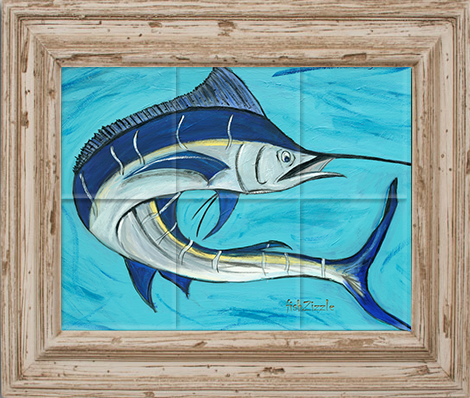 Blue Marlin Fish Tile Art - FishZizzle