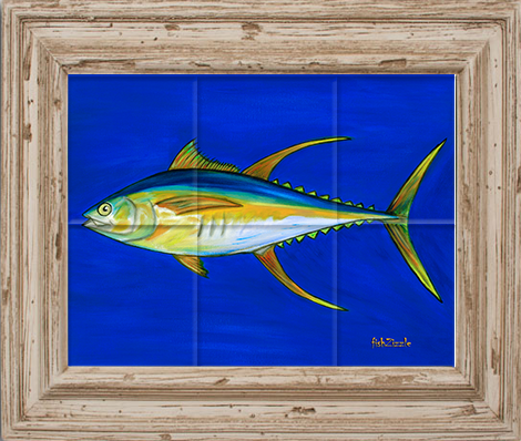 Yellowfin Tuna Fish Tile Art - FishZizzle