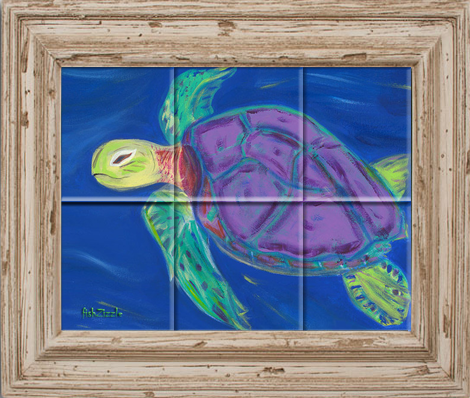 Sea Turtle Tile Art - FishZizzle