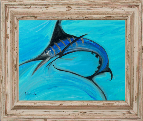 Blue Marlin Fish Tile Art - FishZizzle