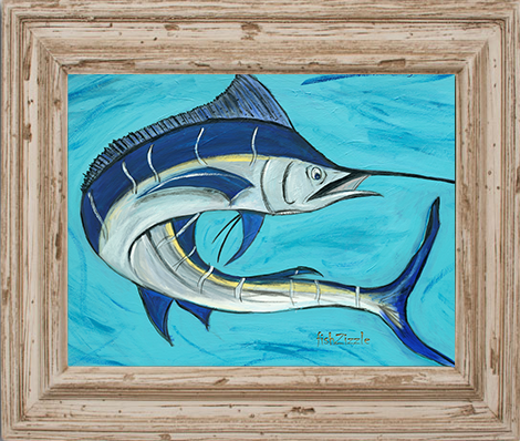 Blue Marlin Fish Tile Art - FishZizzle