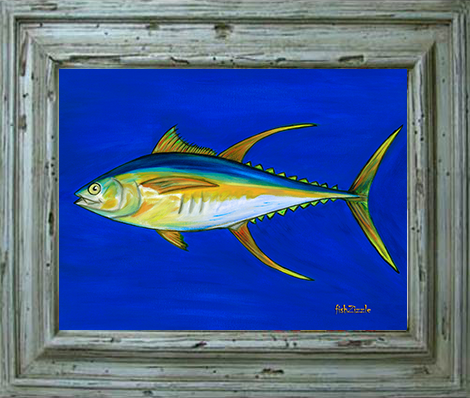 Yellowfin Tuna Fish Tile Art - FishZizzle