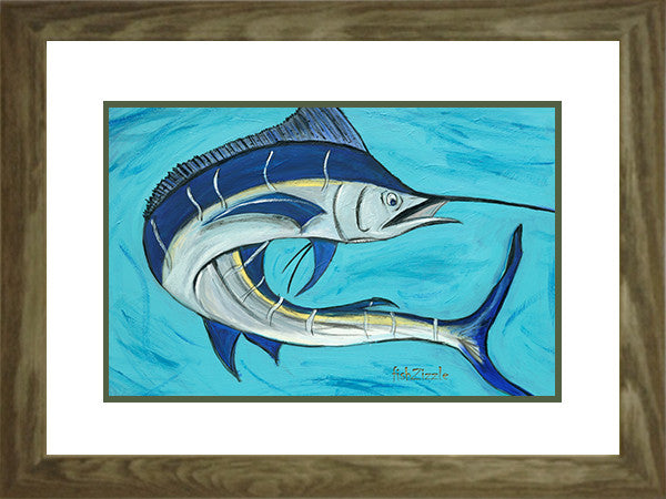 Blue Marlin Fish Art Framed - FishZizzle