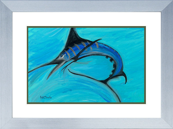 Blue Marlin Fish Art Framed - FishZizzle