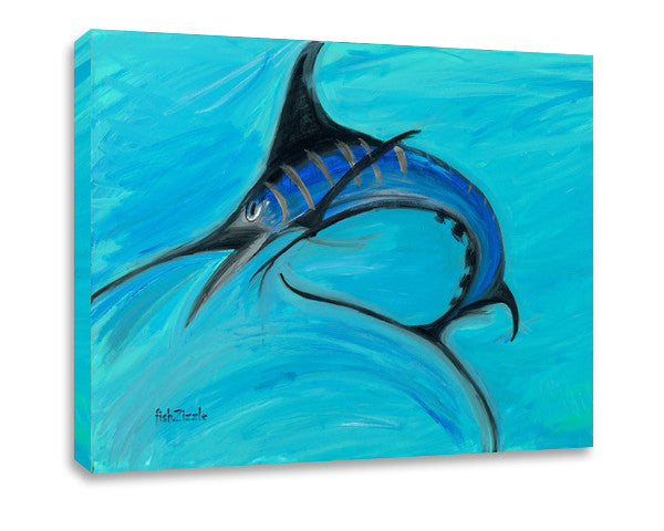 Blue Marlin Fish Canvas Art - FishZizzle