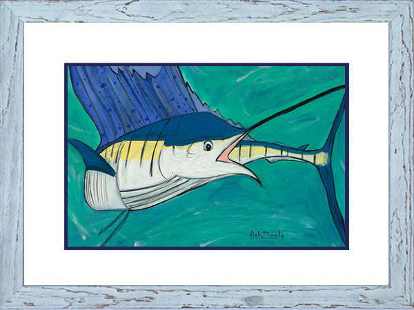 Blue Marlin Fish Art Framed - FishZizzle
