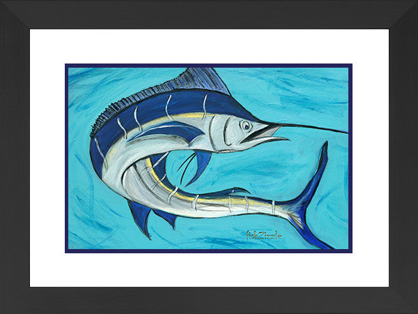 Blue Marlin Fish Art Framed - FishZizzle