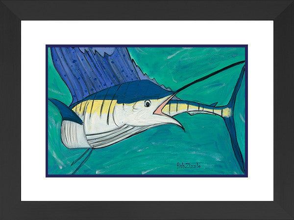 Blue Marlin Fish Art Framed - FishZizzle
