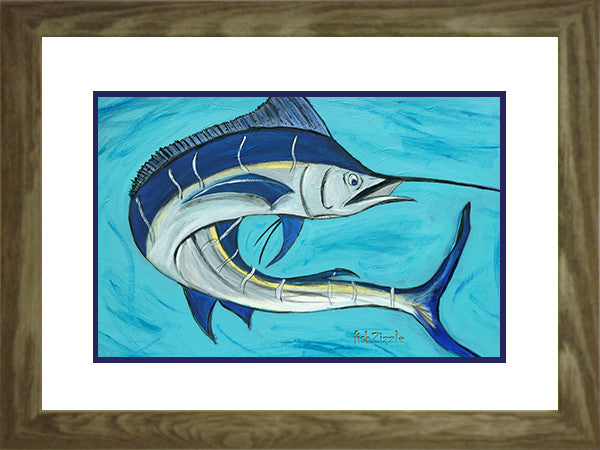 Blue Marlin Fish Art Framed - FishZizzle
