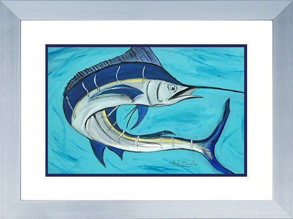 Blue Marlin Fish Art Framed - FishZizzle