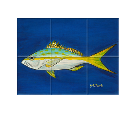 Yellowtail Snapper Fish Tile Art - FishZizzle