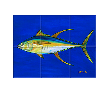 Yellowfin Tuna Fish Tile Art - FishZizzle