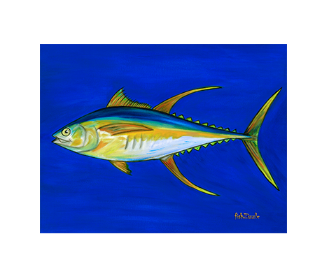 Yellowfin Tuna Fish Tile Art - FishZizzle