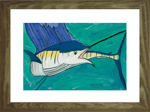 Blue Marlin Fish Art Framed - FishZizzle