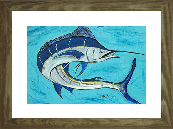 Blue Marlin Fish Art Framed - FishZizzle