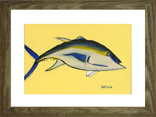 Blackfin Tuna Fish Art Framed - FishZizzle