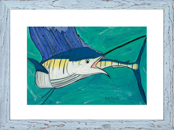 Blue Marlin Fish Art Framed - FishZizzle