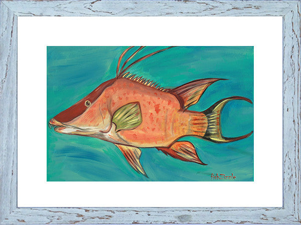 Hog Fish Art  Framed - FishZizzle