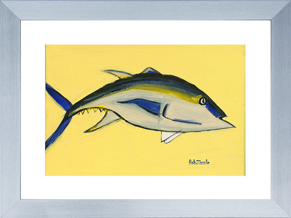 Blackfin Tuna Fish Art Framed - FishZizzle