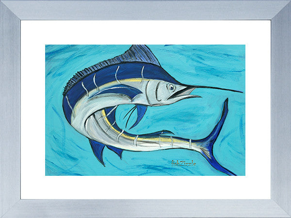 Blue Marlin Fish Art Framed - FishZizzle