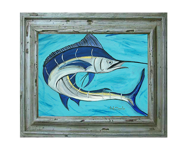 Blue Marlin Fish Tile Art - FishZizzle