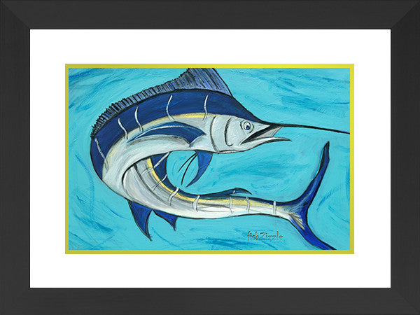 Blue Marlin Fish Art Framed - FishZizzle