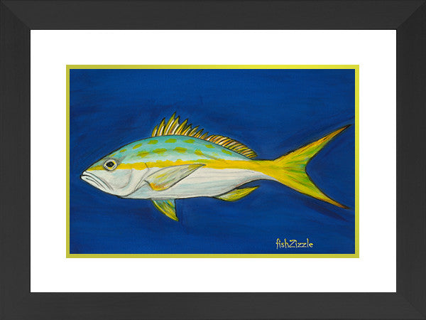 Yellowtail Fish Art Framed - FishZizzle