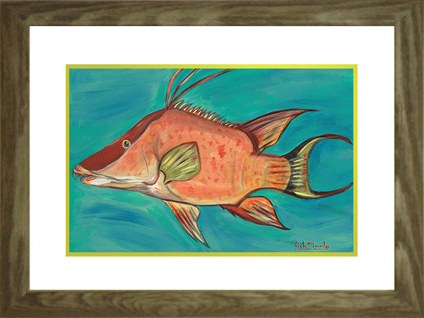Hog Fish Art Framed - FishZizzle