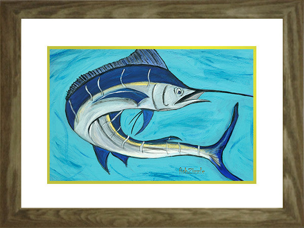 Blue Marlin Fish Art Framed - FishZizzle
