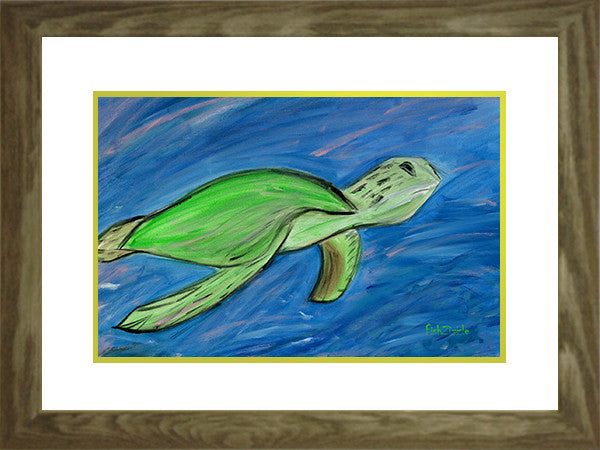 Sea Turtle Art Framed - FishZizzle