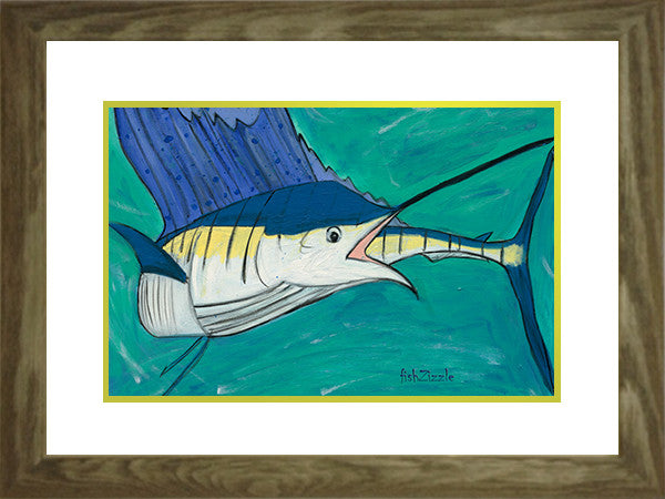 Blue Marlin Fish Art Framed - FishZizzle