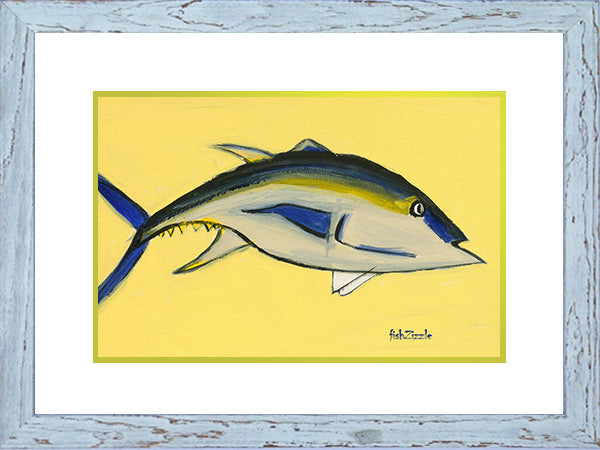 Blackfin Tuna Fish Art Framed - FishZizzle