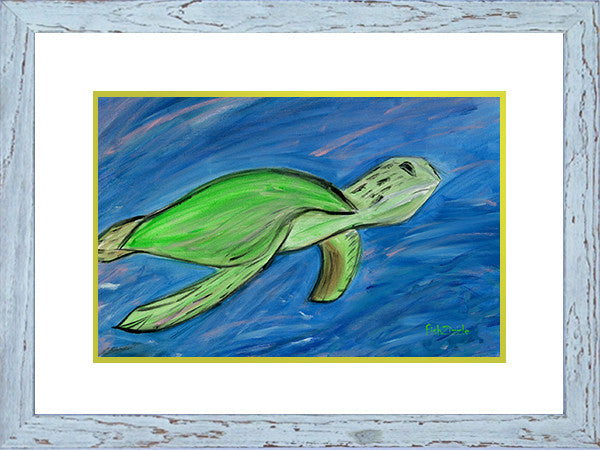 Sea Turtle Art Framed - FishZizzle