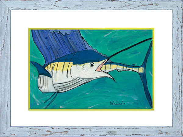Blue Marlin Fish Art Framed - FishZizzle