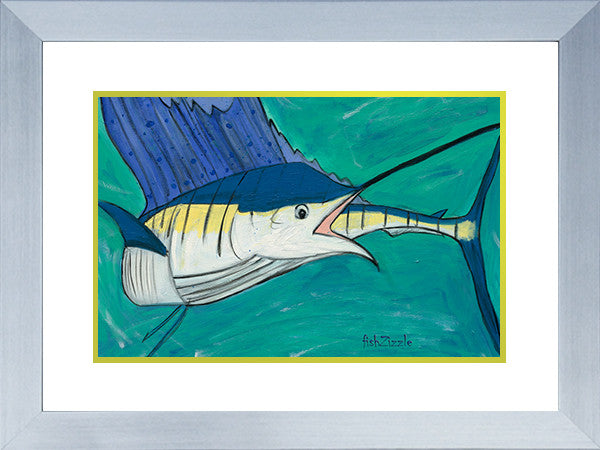 Blue Marlin Fish Art Framed - FishZizzle
