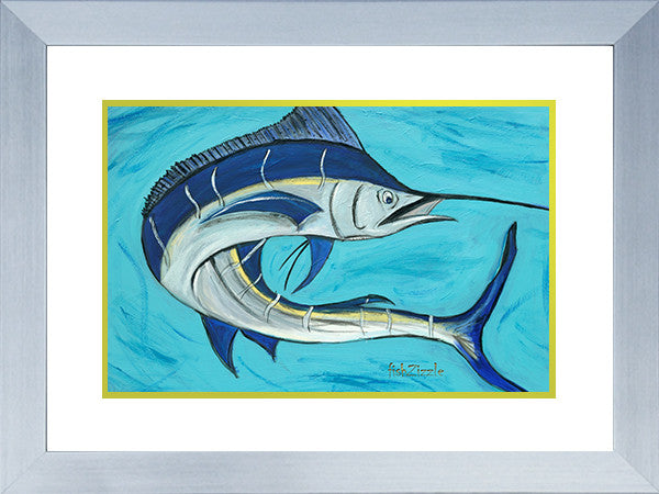 Blue Marlin Fish Art Framed - FishZizzle